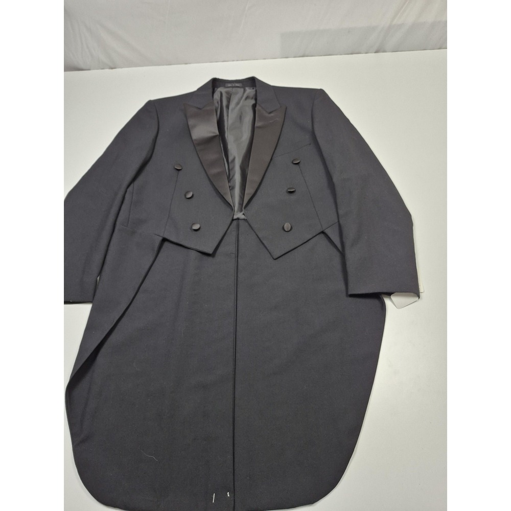 Neil Allyn Suit Jacket Mens 42 Black Wool Tuxedo Full Dress Tailcoat Formal NWT